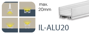 LED Aufbauprofil ALu 20