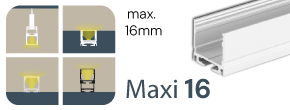 LED Aufbauprofil Maxi 16