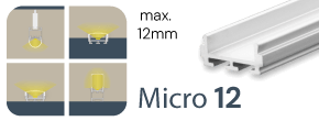 LED Aufbauprofil Micro 12