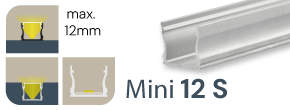 LED Aufbauprofil Mini 12 s