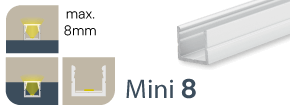 LED Aufbauprofil Mini 8