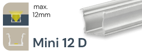 LED Einbauprofil Mini 12 D