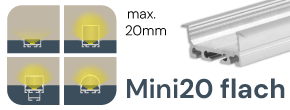 LED Einbauprofil Mini 24 flach