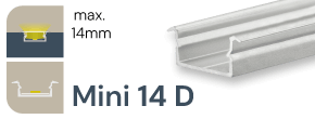 LED Einbauprofil Mini 14 D