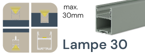 LED Leuchtenprofil Lampe 30