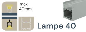 LED Leuchtenprofil Lampe 40