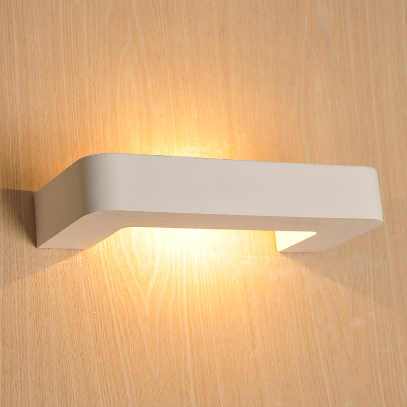 LED Wandleuchte 1x3 Watt aus Gips, U-Förmig, warmweiss LED Wandleuchte 1x3 Watt aus Gips, U-Förmig, warmweiss
