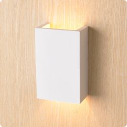 LED Wandleuchte 2x3 Watt aus Gips, UP&DOWN, eckig, warmweiss LED Wandleuchte 2x3 Watt aus Gips, UP&DOWN, eckig, warmweiss