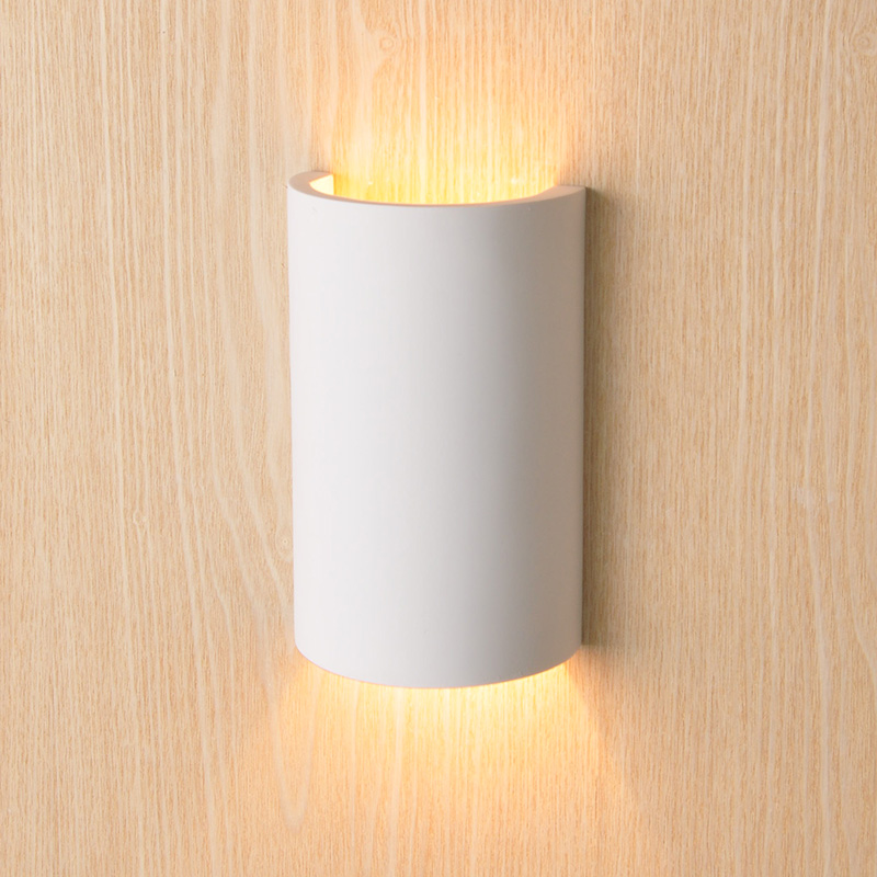 LED Wandleuchte 2x3 Watt aus Gips, UP&DOWN, rund, warmweiss LED Wandleuchte 2x3 Watt aus Gips, UP&DOWN, rund, warmweiss