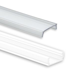 Profi LED Aufbauprofil Mini 12 weiss, 2 Meter inkl. Abdeckung klar