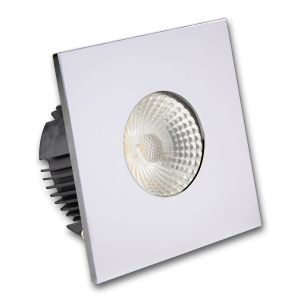 LED Einbaustrahler IP65 für GU10 Leuchtmittel inkl. Cover eckig, chrom
