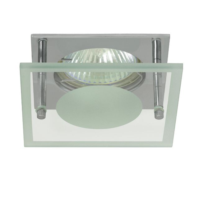 Einbauspot "NOMA" MR16, Gx5,3 mit Glas teilsatiniert, chrom