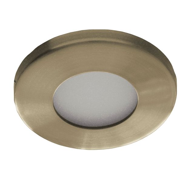 Einbauspot "MARIN IP44", MR16 Gx5,3 Messing antik, Glas satin