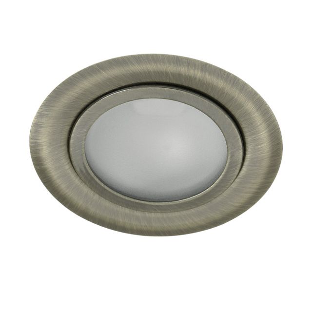 Möbelstrahler "GAVI", G4, Gx4 , Messing antik, Glas satin