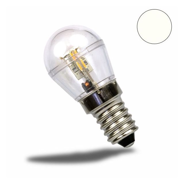 E14 LED Birne, 16SMD, 1 Watt, klar, neutralweiss