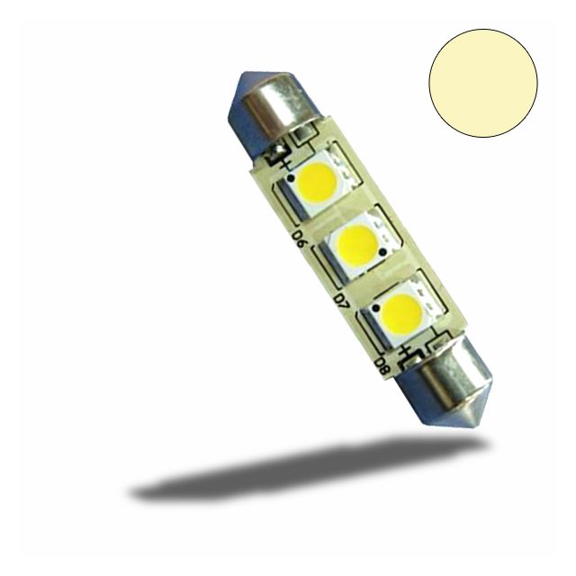 LED Soffitte 42mm, 10-30V/DC, 3SMD, 0,5Watt, Warmweiß