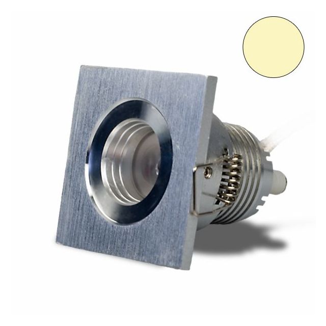 LED Einbautrahler, 3W, 30°, quadratisch, Alu-geb., warmweiß