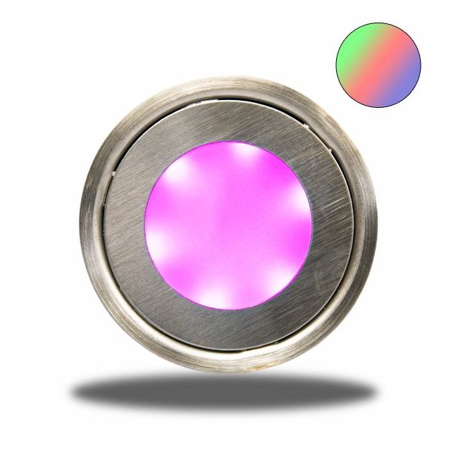 LED Bodenstrahler "EASY-LIGHT", rund, IP54, edelstahl, RGB