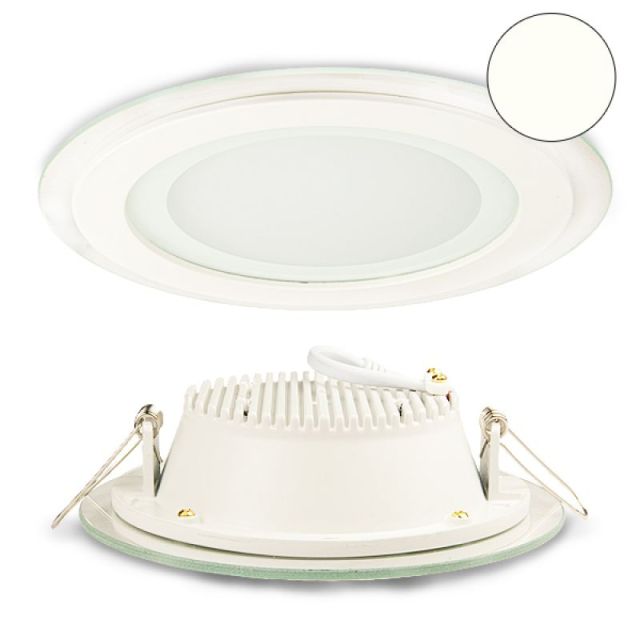 LED Einbaustrahler Glas, 12W, 120°, inkl. Trafo, neutralweiß