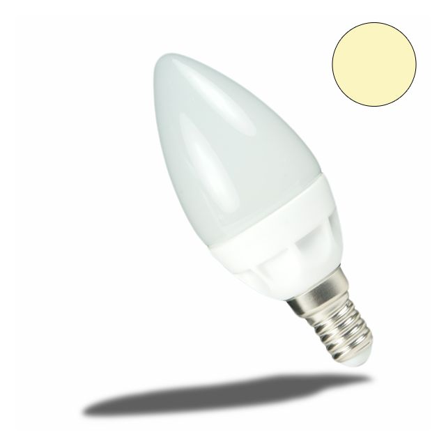 E14 LED Keramik milky Kerze , 4 Watt, warmweiss