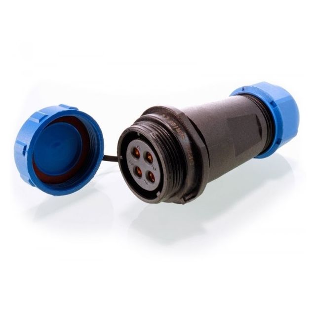 KAPEGO Adapter Weipu 4 polig IP65 female mit Schutzkappe, DEKO 132611
