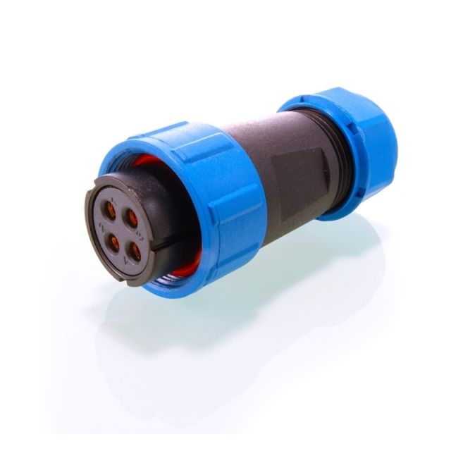 KAPEGO Adapter Weipu 4 polig IP65 female mit Überwurfmutter, DEKO 132614