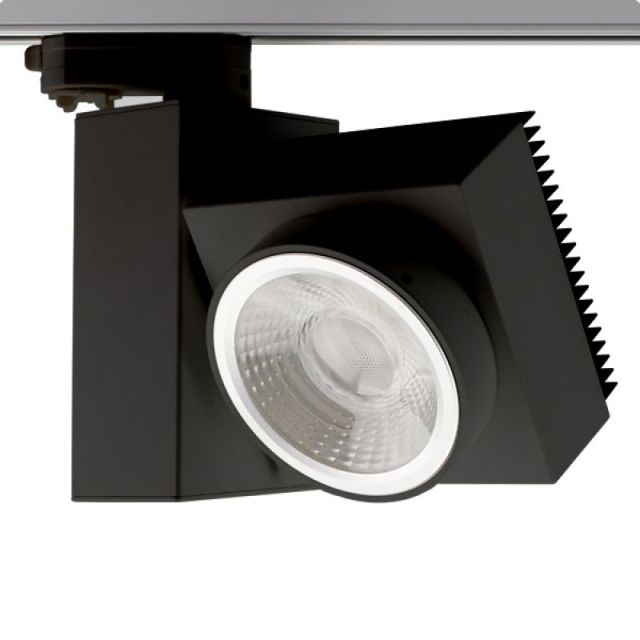 3-PH Schienen-Strahler eckig, fokussierbar, 30W, 30°-50°, schwarz matt, neutralw