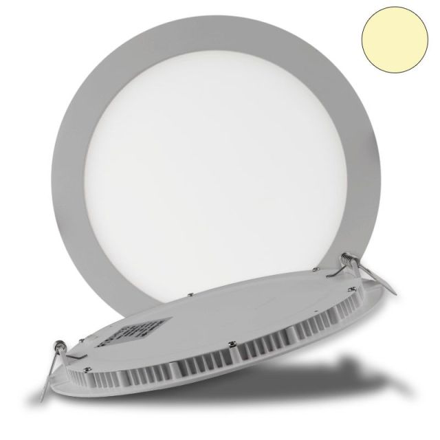 LED Downlight "ultra flach" silber, dimmbar, 18W, 120°, inkl. Driver, warmweiß 3