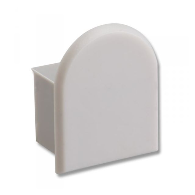 Endkappe EC19 für Aufbauprofil Micro 12, ohne Kabelausgang, PVC, grauweiß