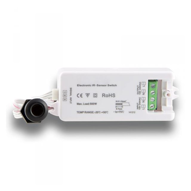 LED Wisch-Sensor mit schwarzem Sensorschraubkopf, bis 6cm, 230V, max. 500W