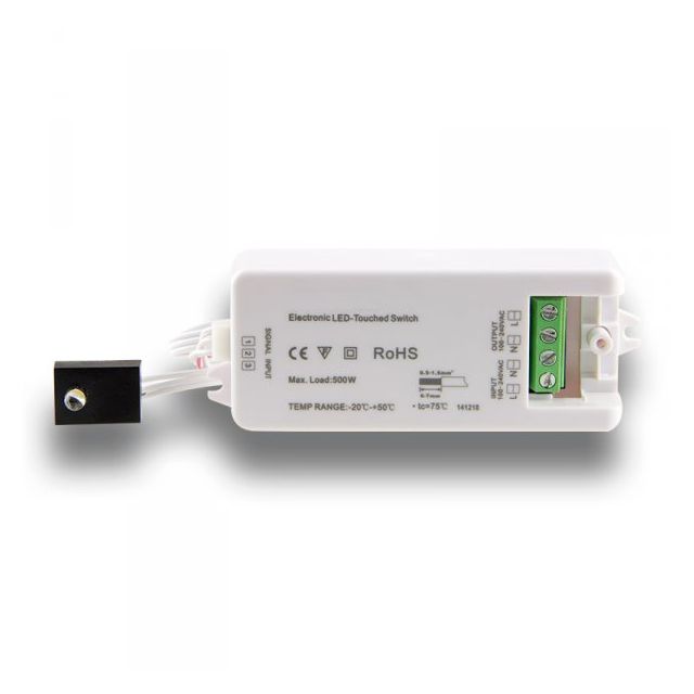LED Touch-Sensor mit Sensorkopf (sw), 230V, max. 500W