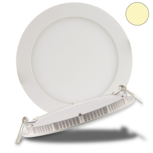 Einbau Downlight "Ultra Flach", rund, silber, dimmbar, 12 Watt, warmweiß