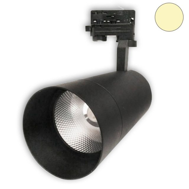 3-PH Schienen-Strahler, 28W, 60°, schwarz, warmweiß