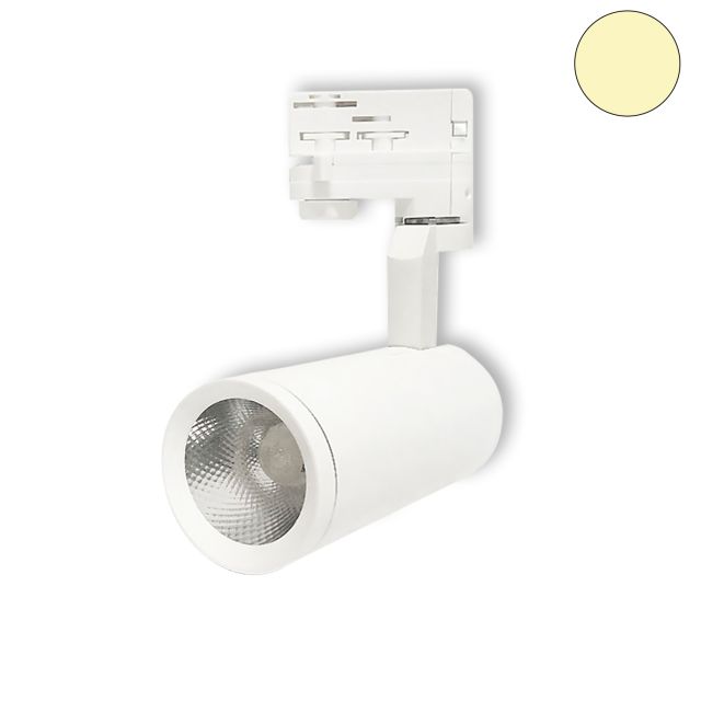 LED 3-PH Schienen-Strahler, 28W, 15°, weiß matt, warmweiß