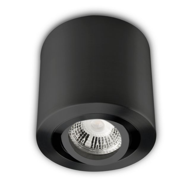 Deckenaufbauleuchte rund, Alu schwarz, für GU10/MR16, exkl. Leuchtmittel
