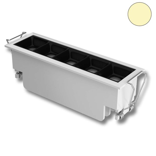 LED Deckeneinbauleuchte Linear Reflektor weiß/schwarz, dimmbar, 10W, warmweiß
