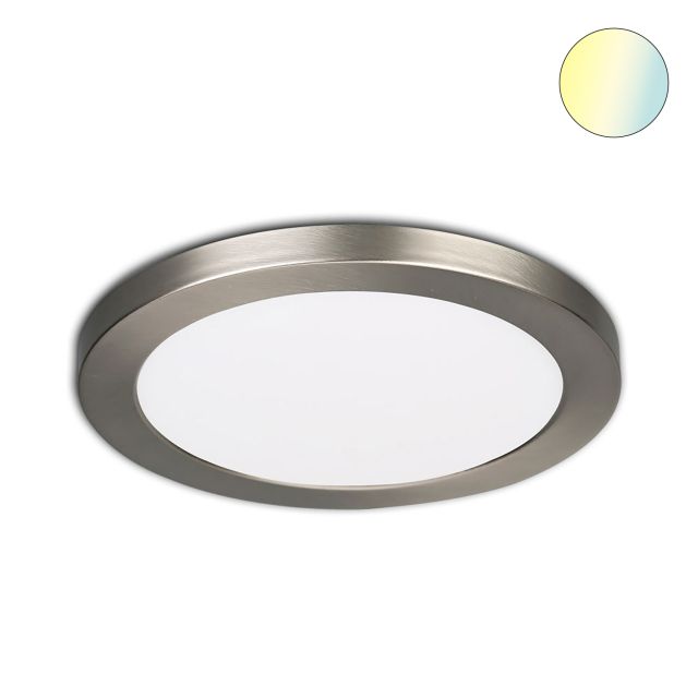 LED Auf-/Einbauleuchte Slim Flex, Nickel gebürstet, 12W, ColorSwitch 3000/3500/4000K