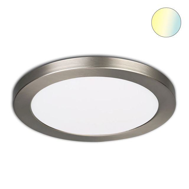 LED Auf-/Einbauleuchte Slim Flex, Nickel gebürstet, 18W, ColorSwitch 3000/3500/4000K