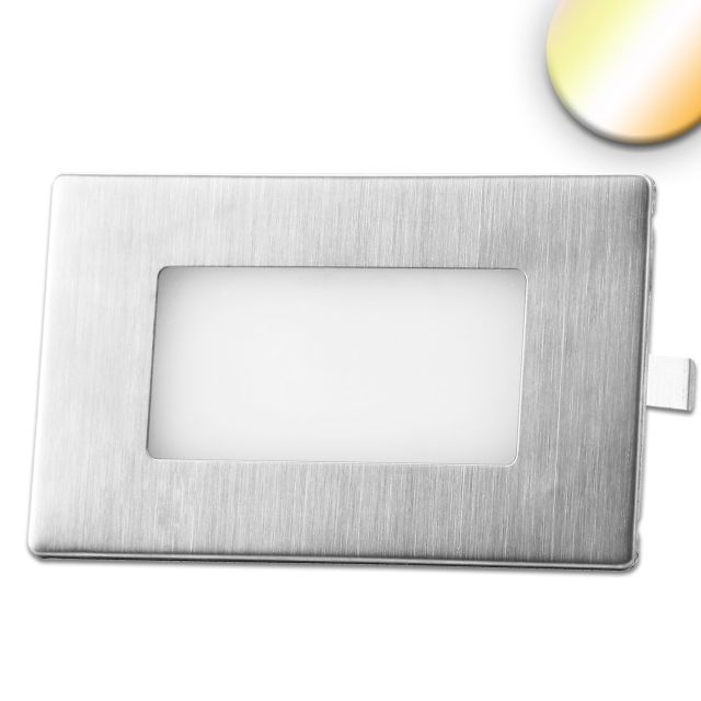 LED Wandeinbauleuchte eckig, 2,5W, IP65, ColorSwitch 3000/4000/6000K, inkl. Einputzdose