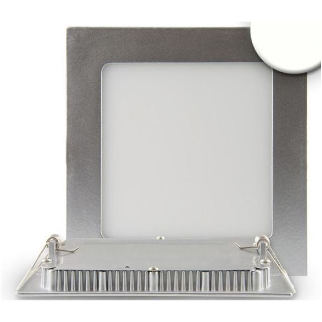 Einbau Downlight "Ultra Flach", eckig, silber, dimmbar,  9 Watt, neutralweiß