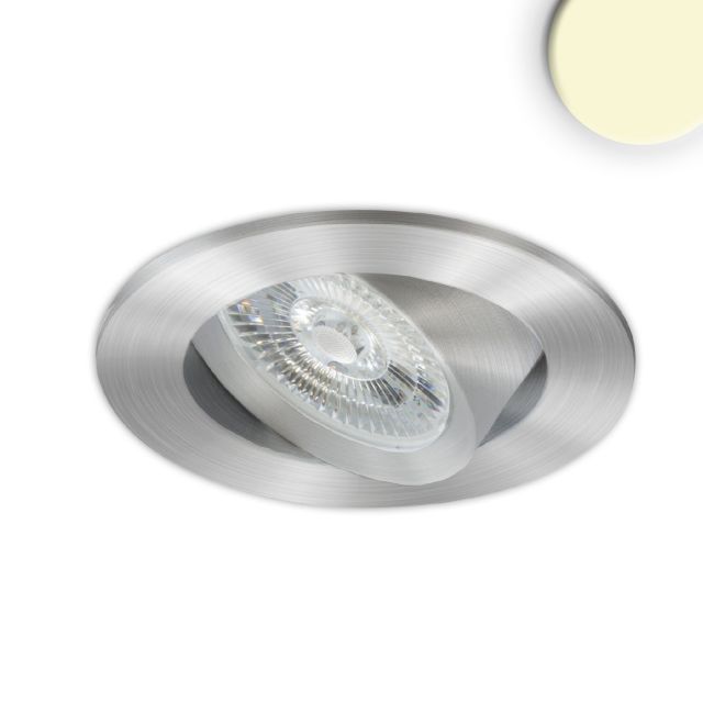 LED Einbauleuchte Flat68, Alu gebürstet, 9W, rund, 3000K, dimmbar