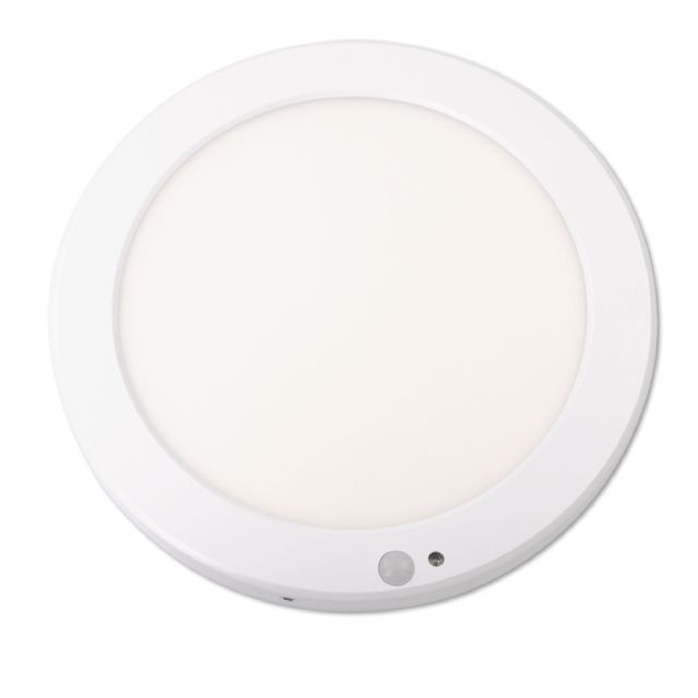 Deckenlampe rund mit Bewegungssensor, weiss, ultraslim, 18W warmweiss