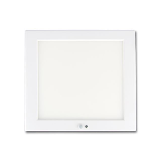 Deckenlampe eckig mit Bewegungssensor, weiß, ultraslim, 18W warmweiß