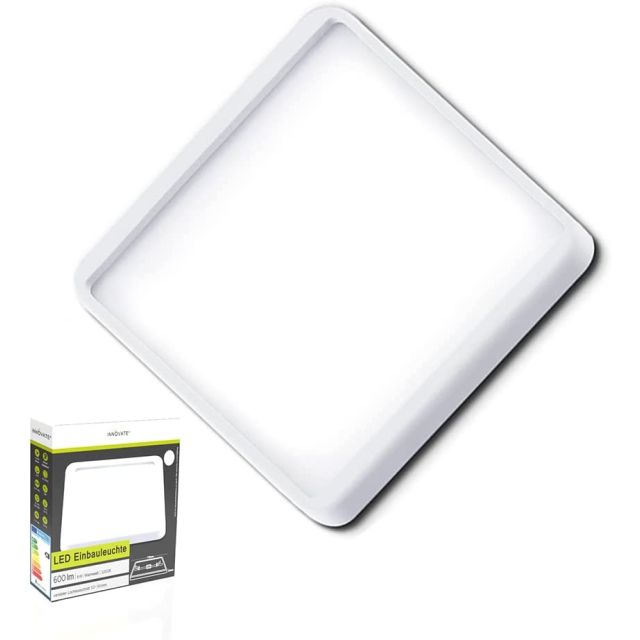 LED Einbauleuchte ECO eckig mit variablem Lochausschnitt 50-90mm, 8W, warmweiss