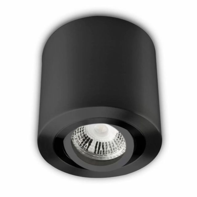 LED Deckenleuchte, Alu schwarz, rund, GU10