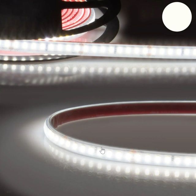 LED Streifen ECO-Plus 24V, 12W, 160 LED pro Meter, IP54, CRI80, neutralweiss, 5m