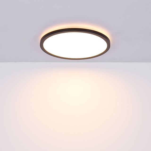 LED Deckenleuchte Slim300, schwarz, 18W, rund, IP44, Up&Down, 3 Stufen Dimmbar