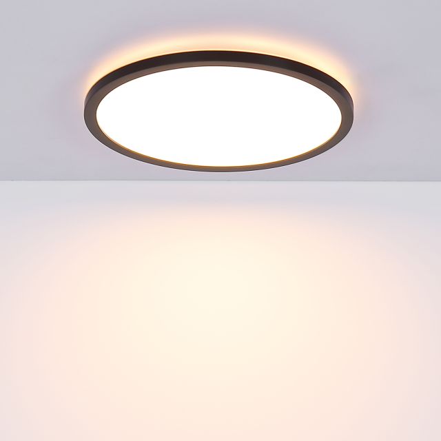 LED Deckenleuchte Slim420, schwarz, 24W, rund, IP44, Up&Down, 3 Stufen Dimmbar