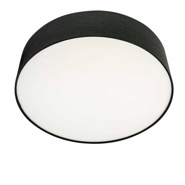 LED Deckenleuchte Textil, anthrazit, rund, 3x E27