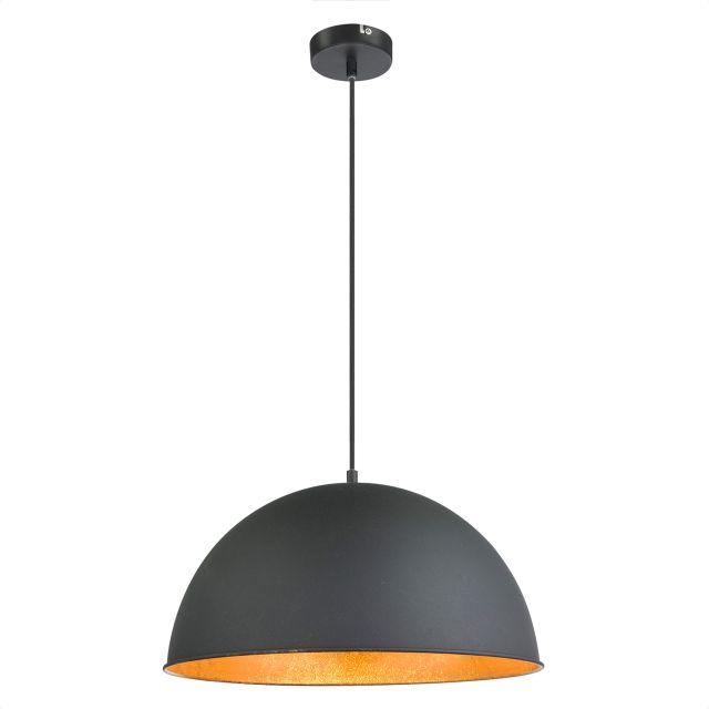 LED Hängeleuchte Lenn, Metall schwarz/goldfarben, 60W, exkl. 1xE27 Leuchtmittel